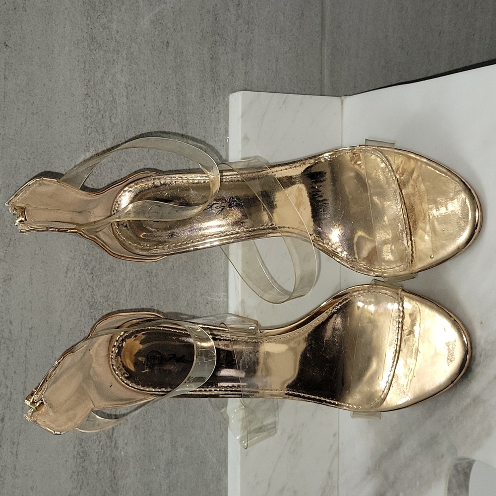 Herstyle Women Shoes|Size 9|Clear|Chunky HeelClear Rose Color